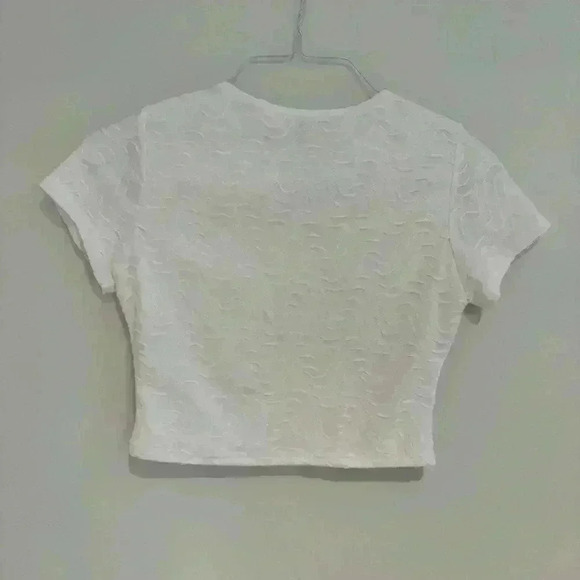 Princess Polly White Crop Top US 6 Like New - Picture 2 of 2